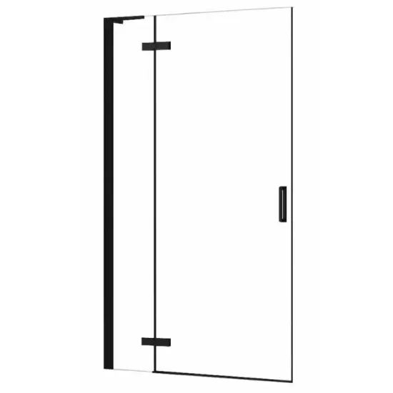 Hugo Black drzwi prysznicowe 100 cm wnękowe przesuwne czarne szkło przejrzyste